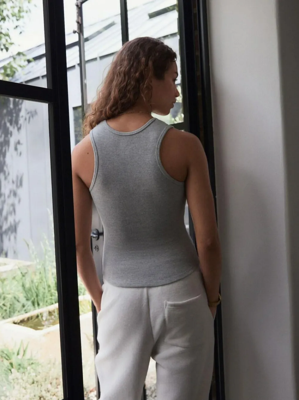 self. Cotton Rib Scoop Neck Vest^Women Loungewear