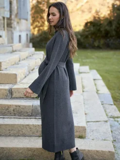 Seraphine Charcoal Grey 100% Merino Wool Maternity Knit Dress^Women Knitwear|Knitwear