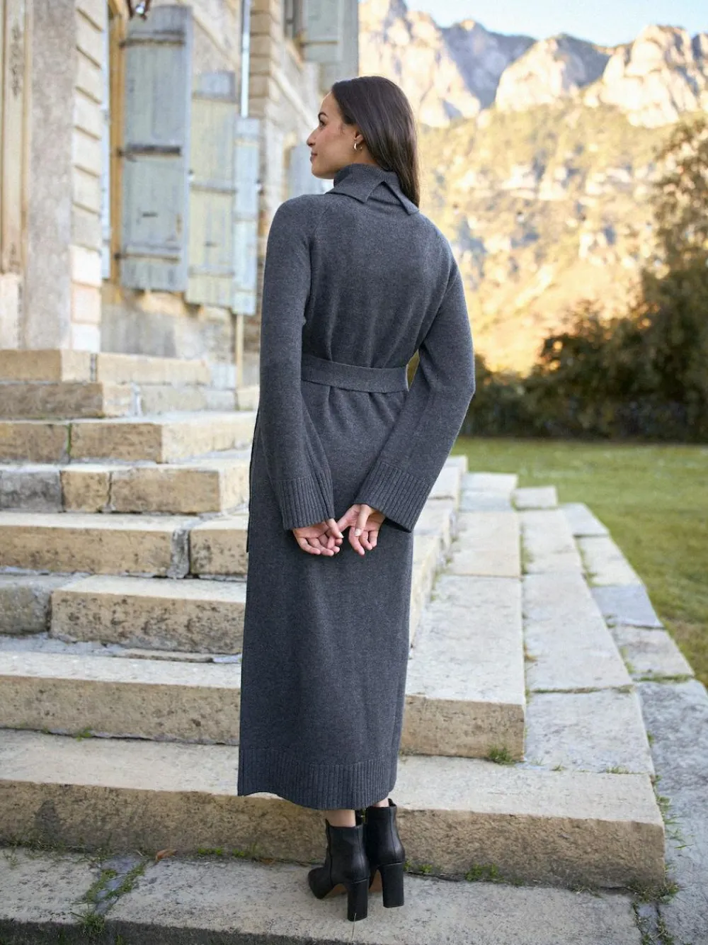 Seraphine Charcoal Grey 100% Merino Wool Maternity Knit Dress^Women Knitwear|Knitwear