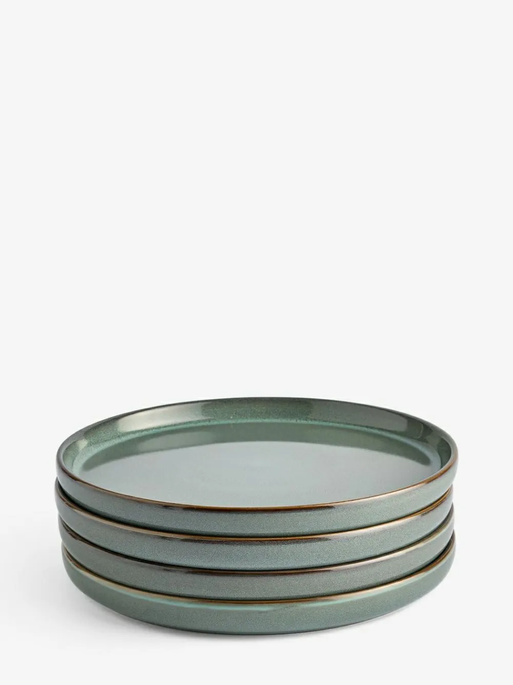 Next Set of 4 Green Dalton Side Plates^ Dinner Sets & Pasta Bowls