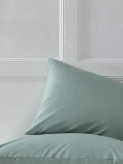 Sale Next Set of 2 Green Sage Cotton Rich Pillowcases