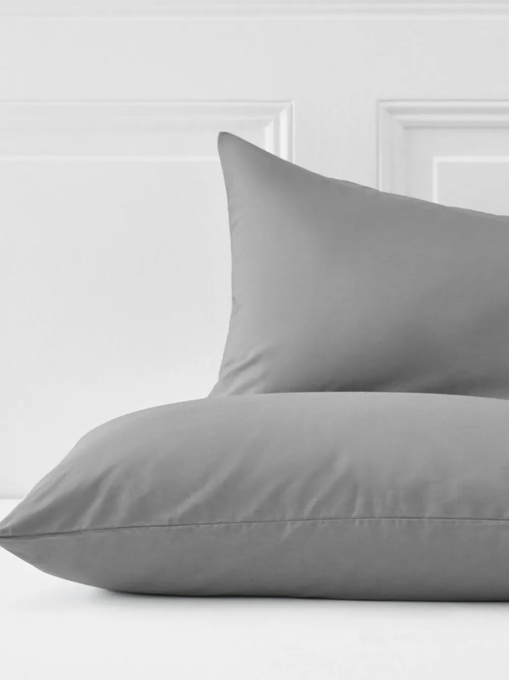 Next Set of 2 Grey Mid Cotton Rich Pillowcases^ Bedsheets & Pillow Cases