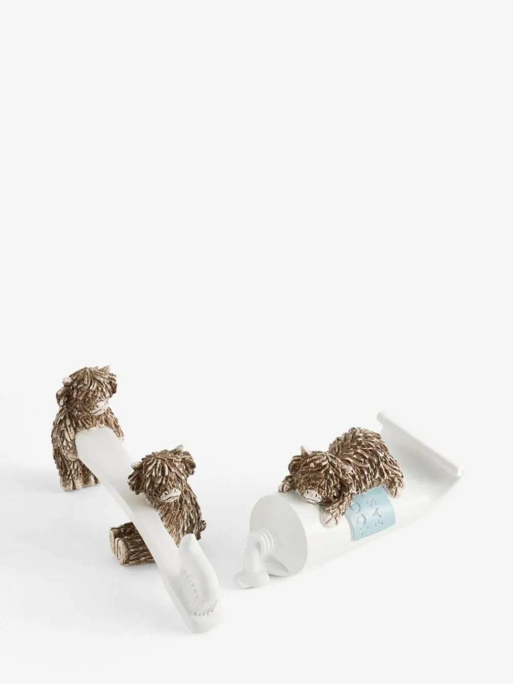 Clearance Next Set of 2 Bertie Bear Bathroom Ornaments Natural Hamish