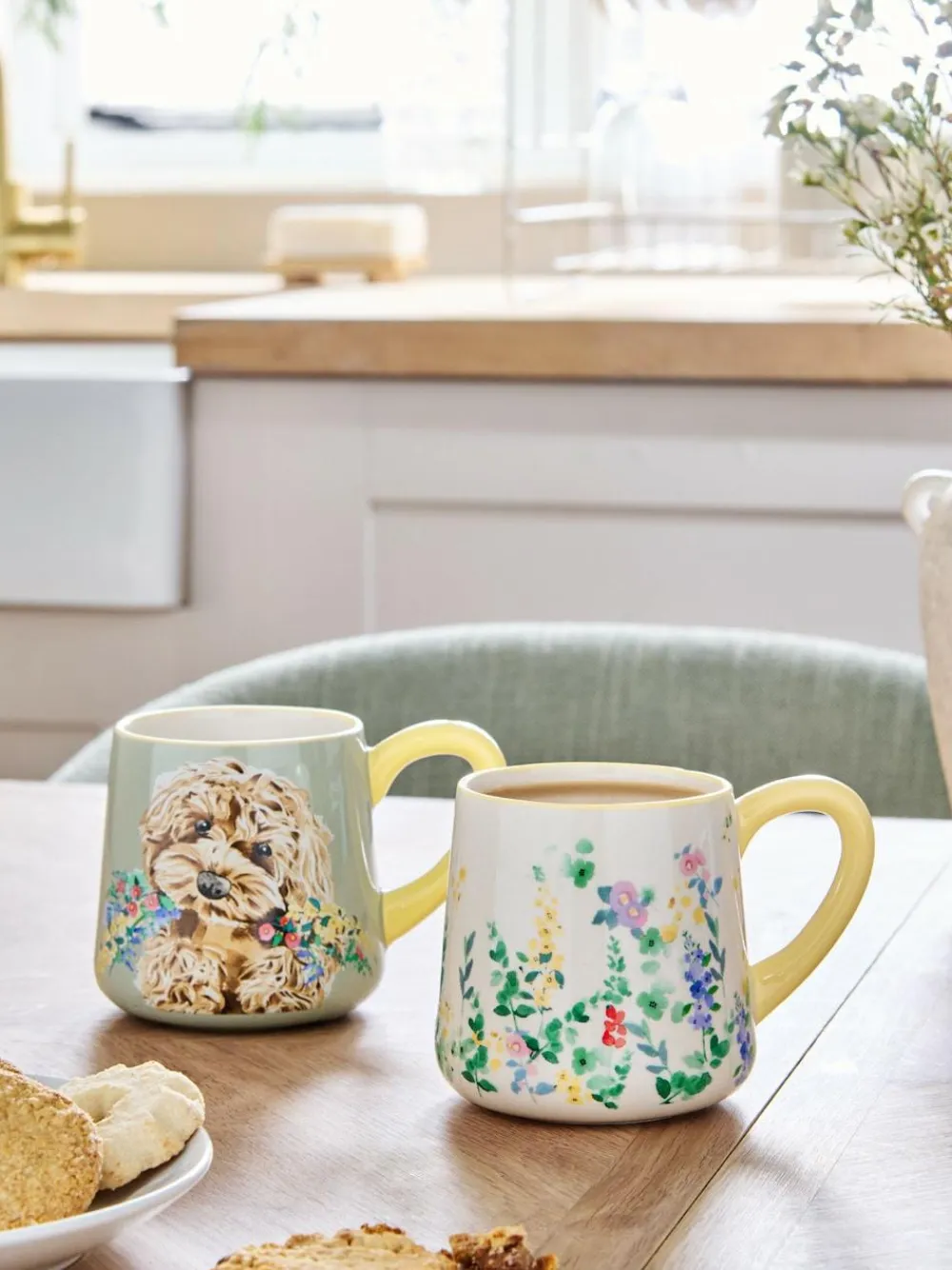 Next Set of 2 Sage Green Charlie Cockapoo Mugs^ Mugs & Cups