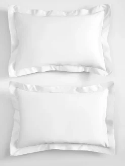 Clearance Next Set of 2 White 300 Thread Count Collection Luxe 100% Cotton Pillowcases