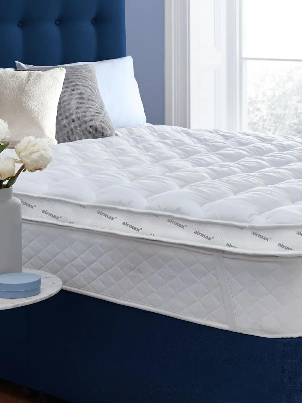 Silentnight White Airmax 800 8cm Mattress Topper^ Duvets & Pillows
