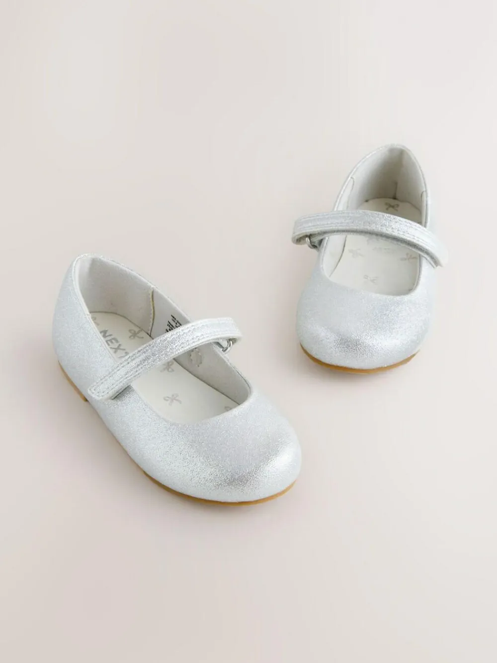 Clearance Next Standard Fit (F) Mary Jane Touch Fastening Occasion Shoes Silver