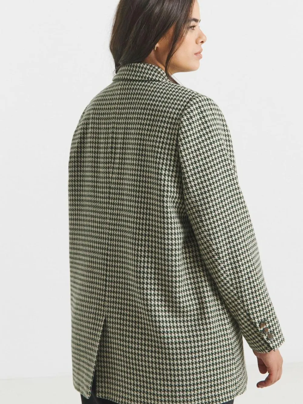 Simply Be Brown Houndstooth Single Breasted Blazer^Women Suits & Tailoring|Blazers