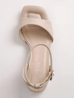 Simply Be Barely There on Low Block Heels in Extra Wide Fit^Women Heels