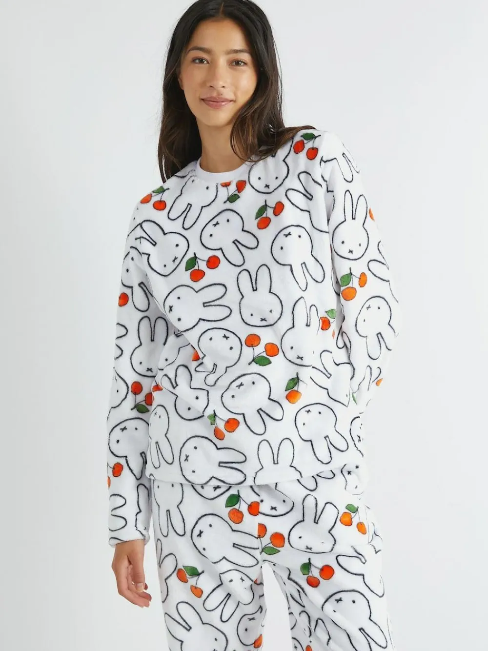 Clearance Skinnydip White Miffy x Cherry Fleece Pyjamas Set