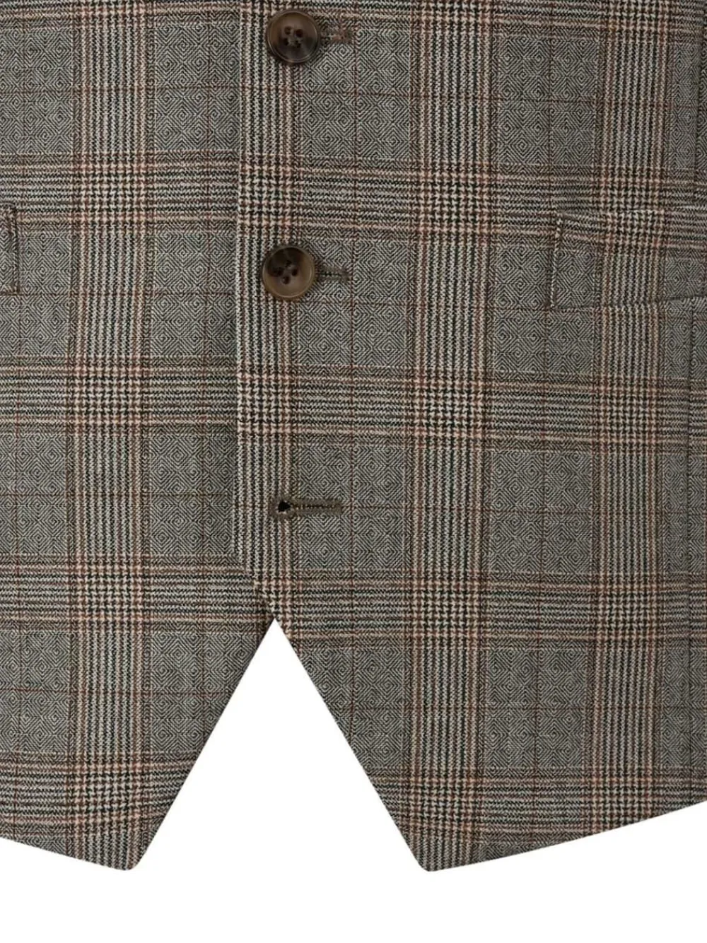 Clearance Skopes Brown Haley Check Suit Waistcoat