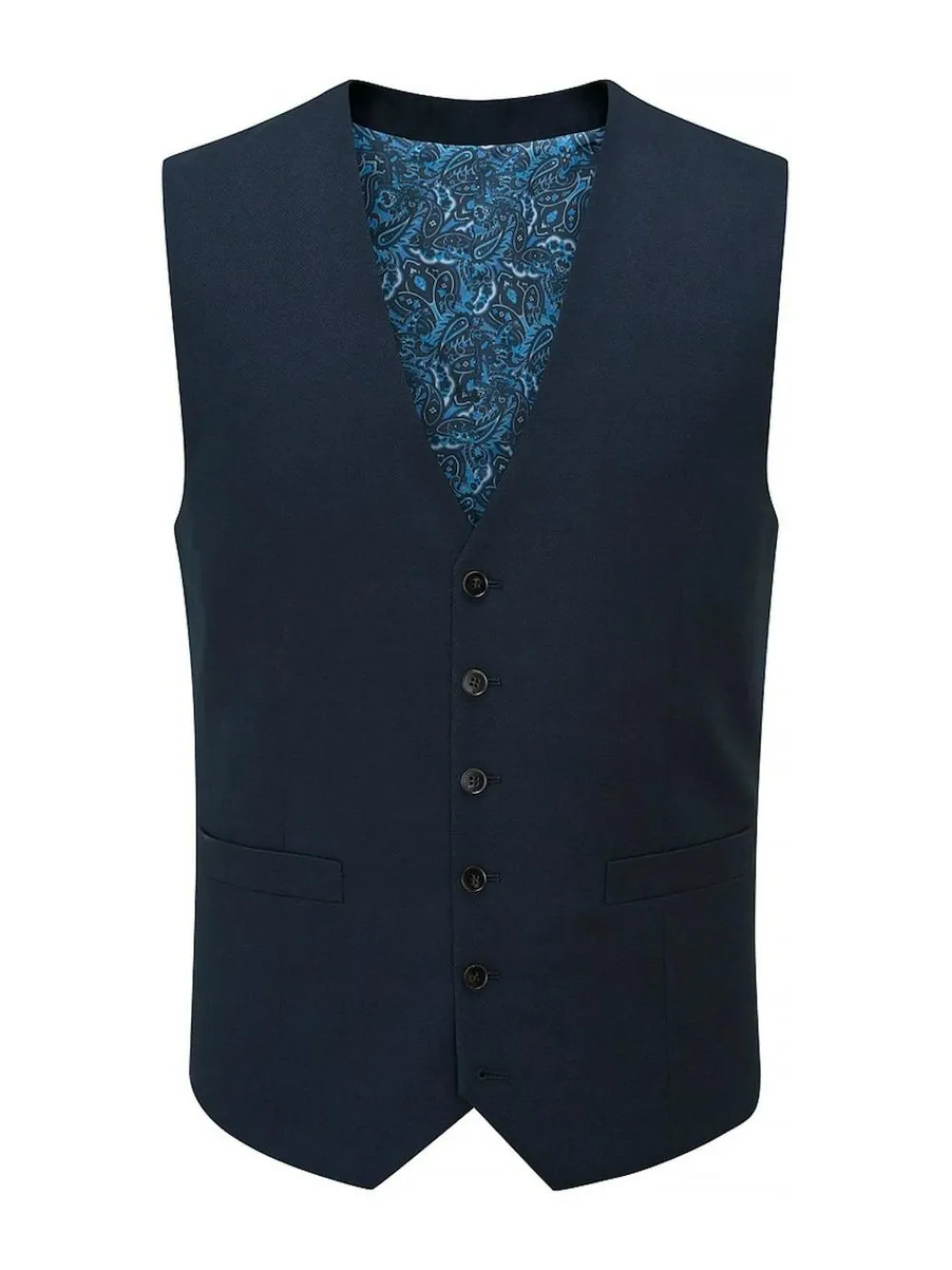 Skopes Dark Navy Blue Single Breasted Harcourt Single Breasted Tailored Fit Suit Waistcoat^ Vests