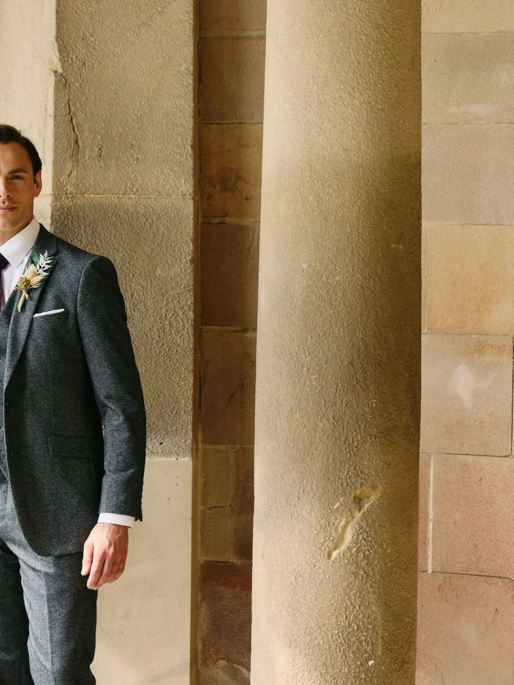 Clearance Skopes Fox Tailored Fit Textured Suit Jacket Grey