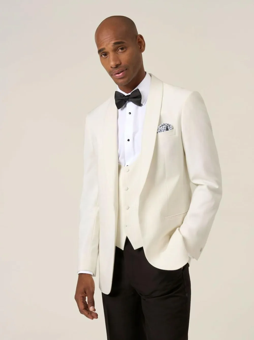 Skopes White Bogart Scoop Suit Waistcoat^ Vests