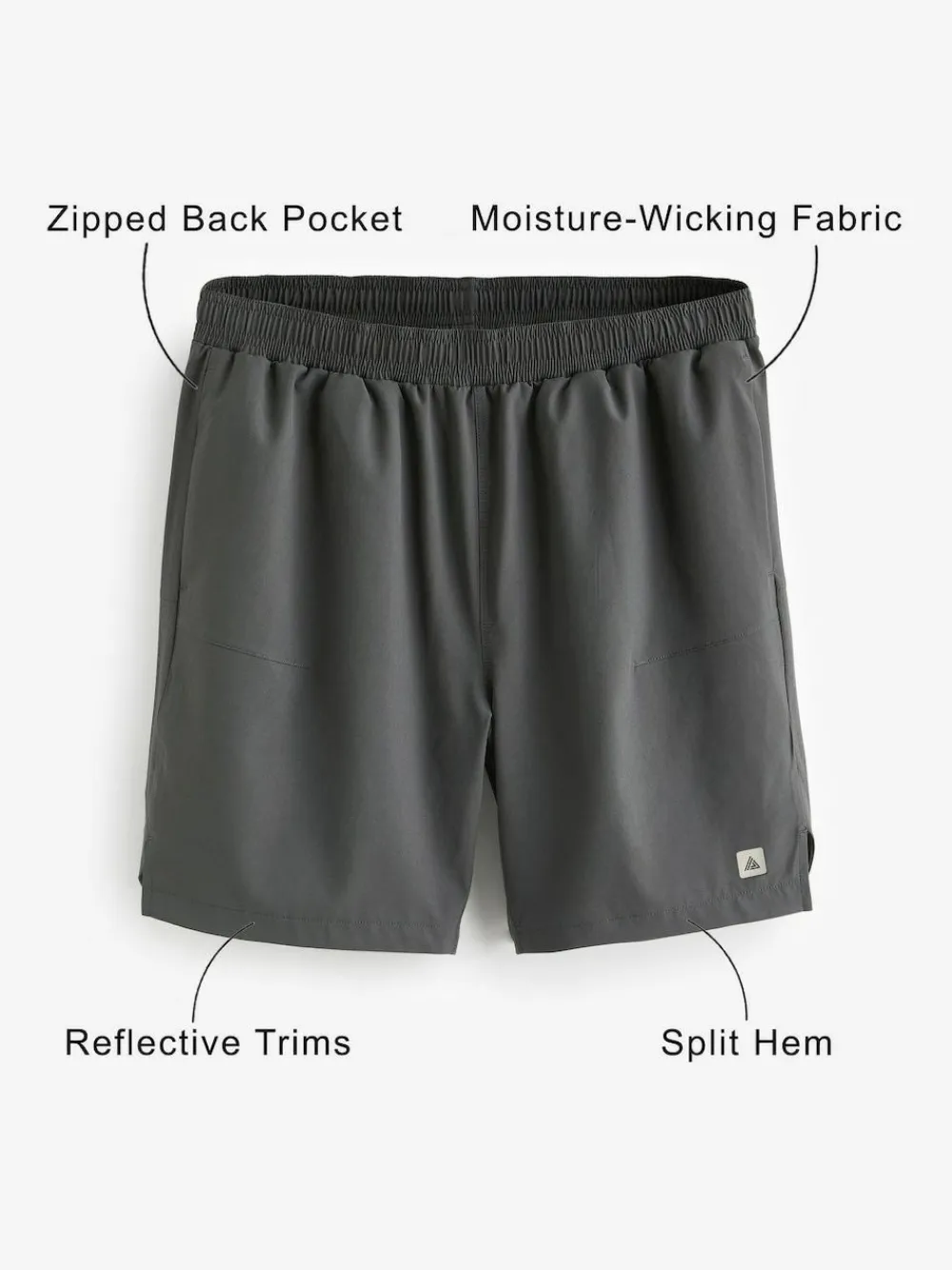 New Next 7 Inch Active Gym Sports Shorts Slate Grey