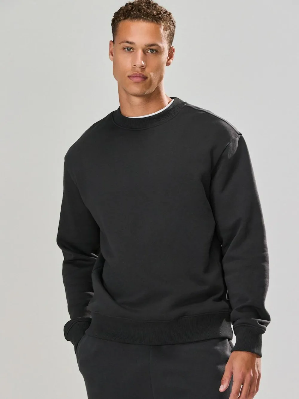 Best Next Slate Grey Regular Fit Heavyweight Cotton Rich Crew Neck Sweatshirt