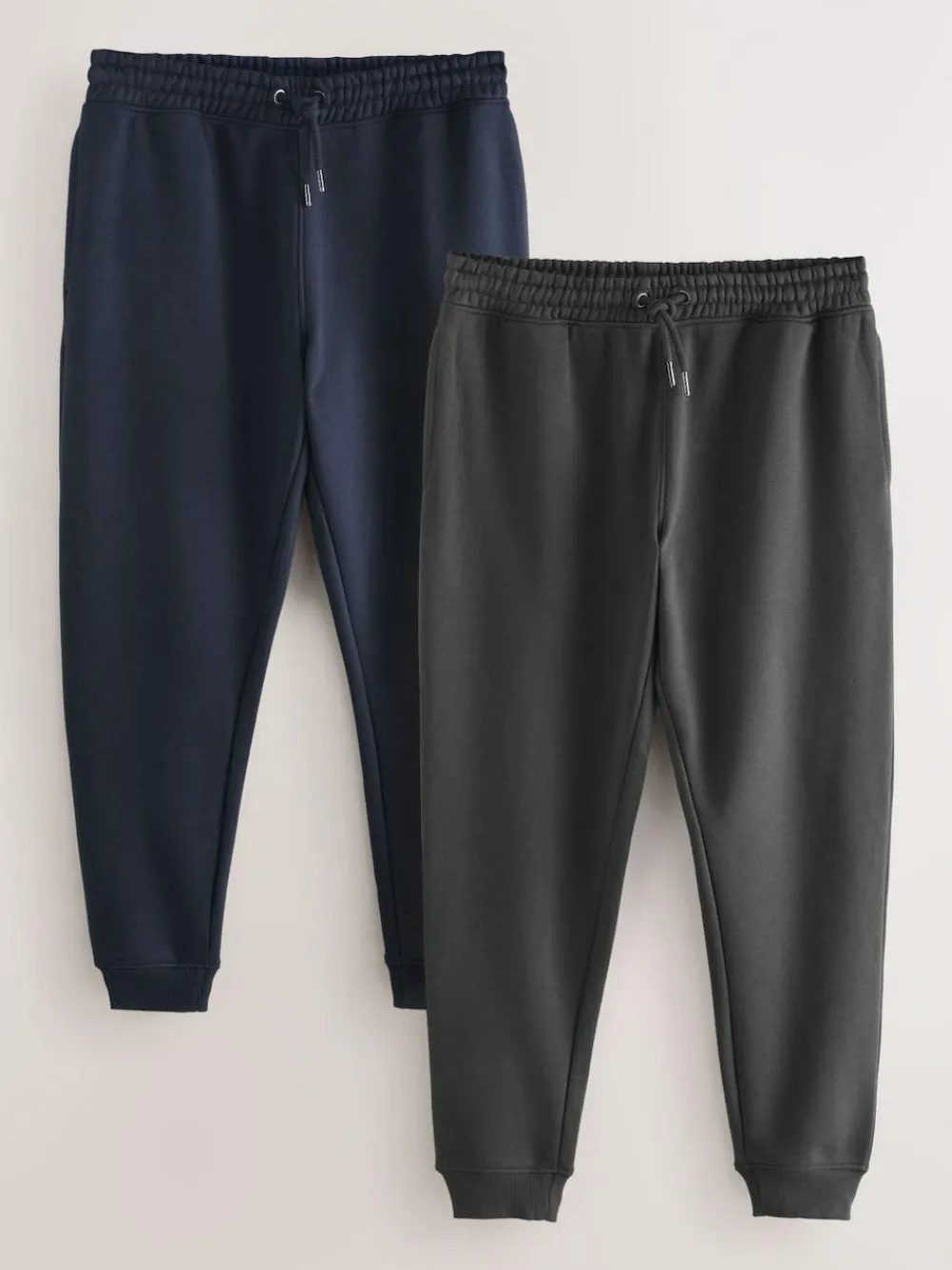 Outlet Next Slim Fit Brushback Heavyweight 2 Pack Joggers Slate Grey/Navy Blue