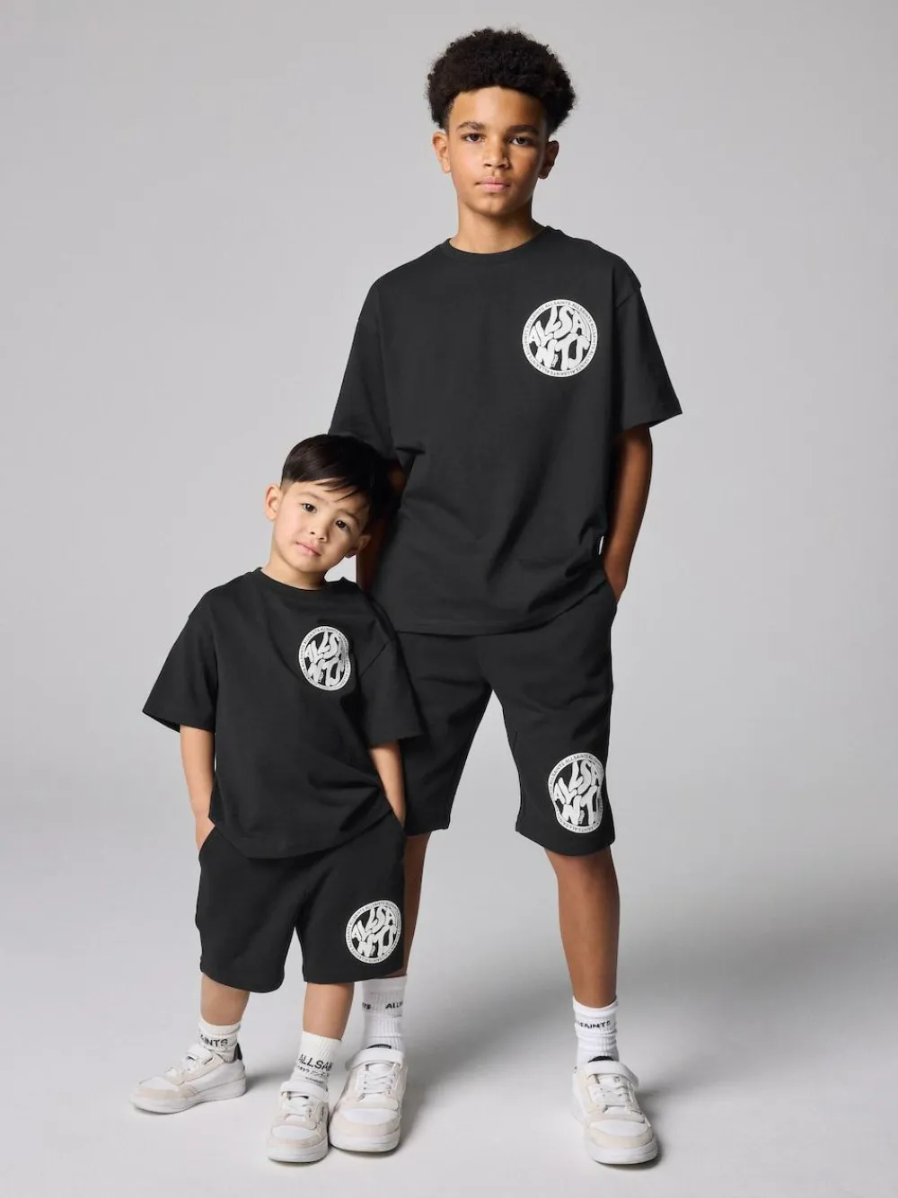 Sale smALLSAINTS Distortion T-Shirt and Sweat Shorts Set Black