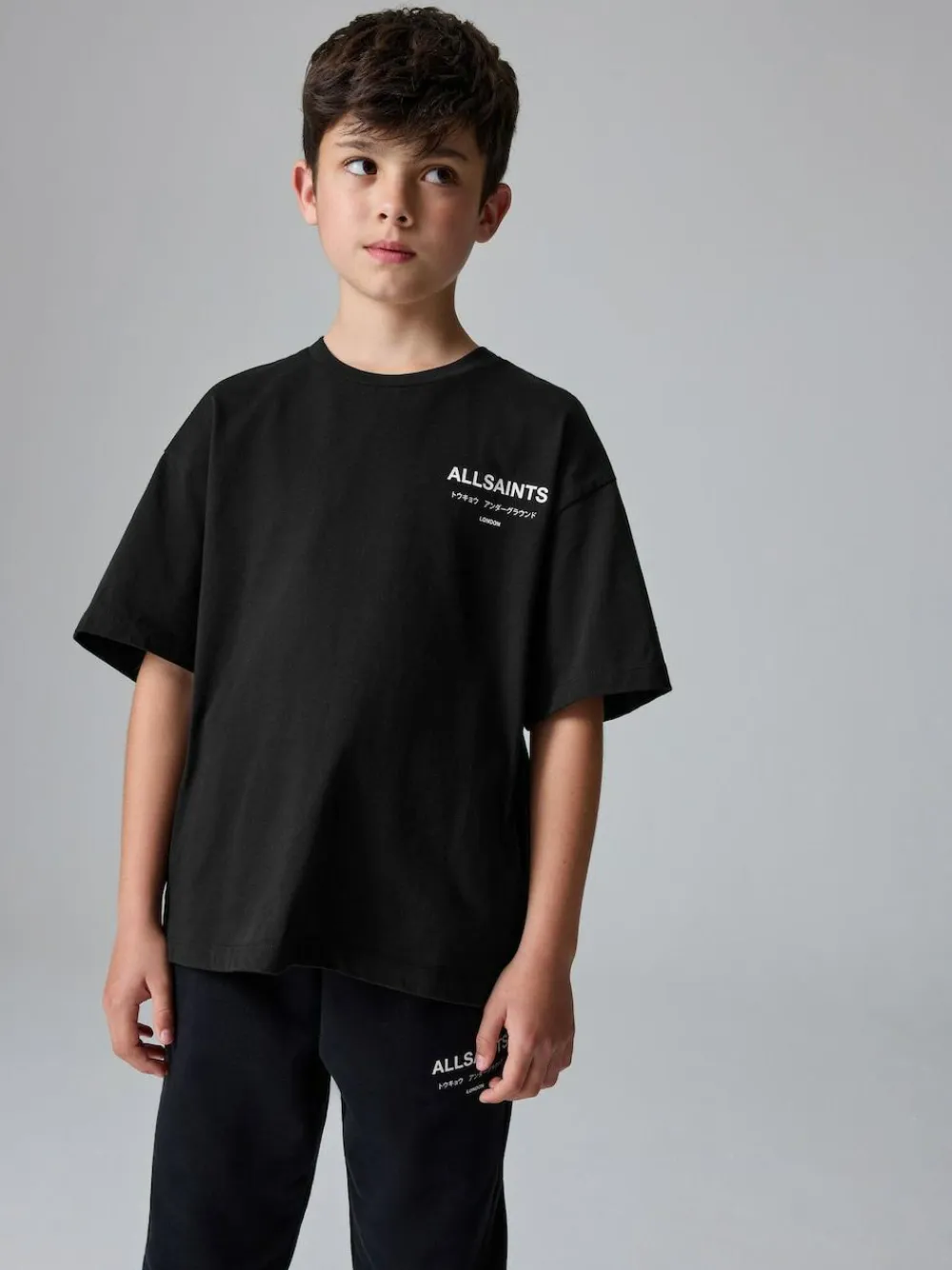 Discount smALLSAINTS Black Oversized Underground Crew Neck Cotton T-Shirt