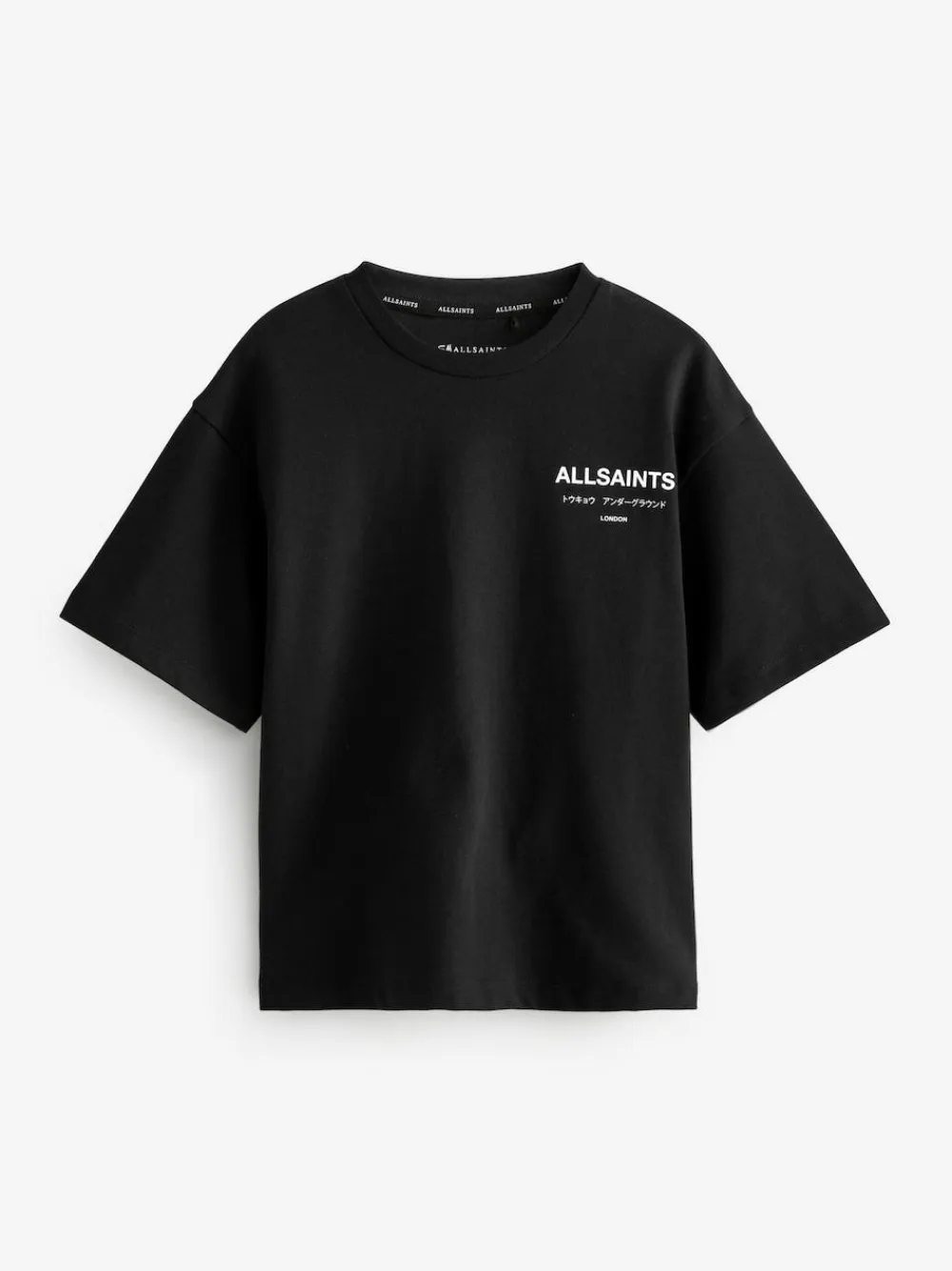 Discount smALLSAINTS Black Oversized Underground Crew Neck Cotton T-Shirt