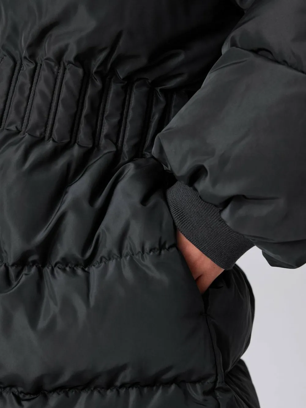 Best smALLSAINTS Black Waisted Longline Padded Coat