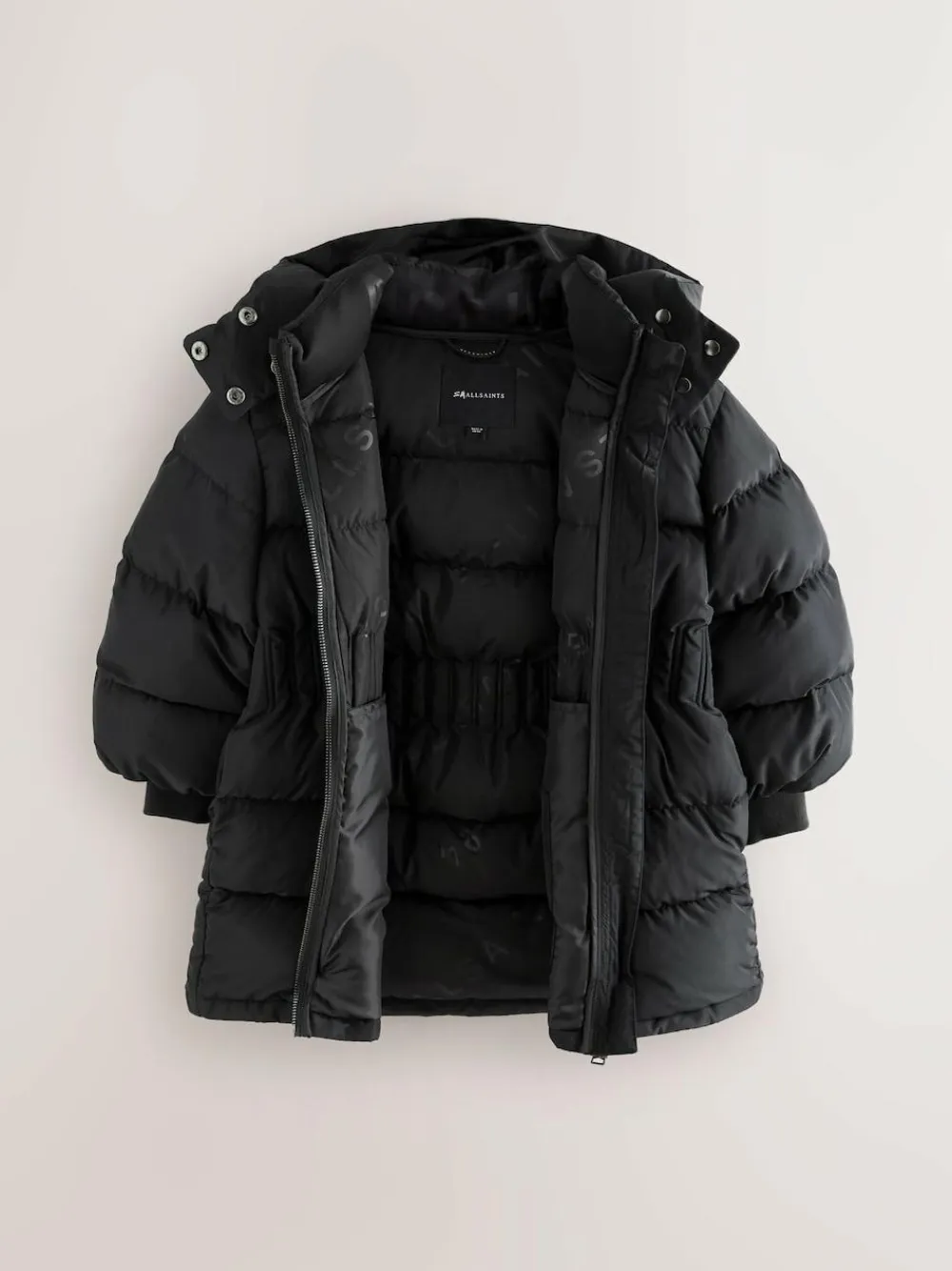 Best smALLSAINTS Black Waisted Longline Padded Coat