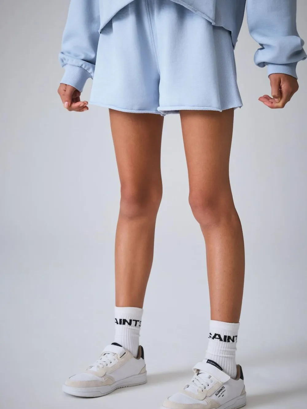 Best smALLSAINTS Blue Biggy Sweatshirt and Sweat Shorts Set