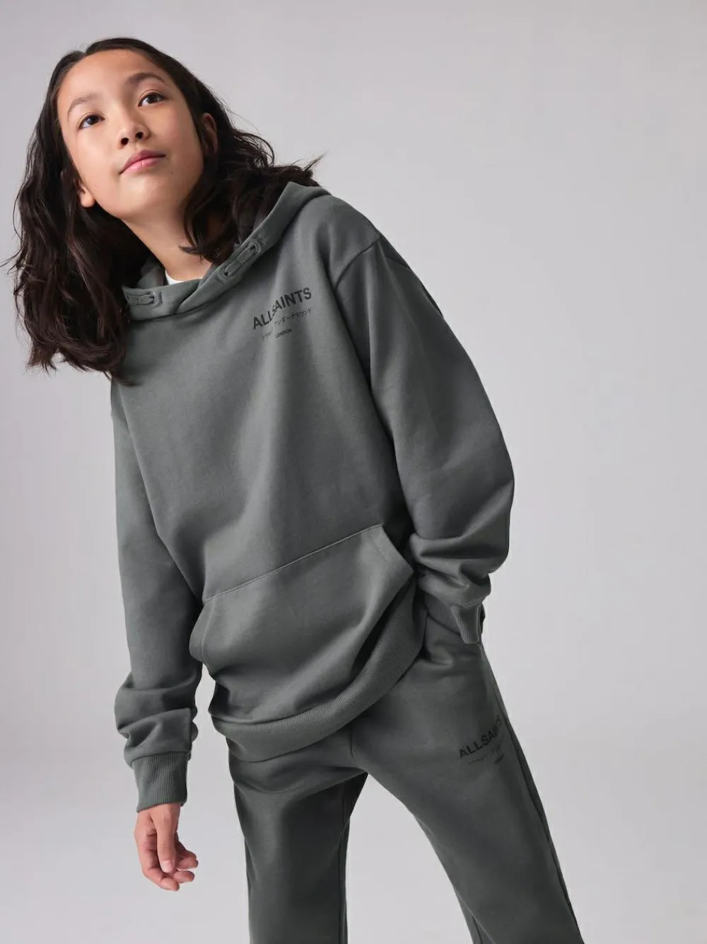 New smALLSAINTS Charcoal Grey Oversized Underground Pullover Hoodie