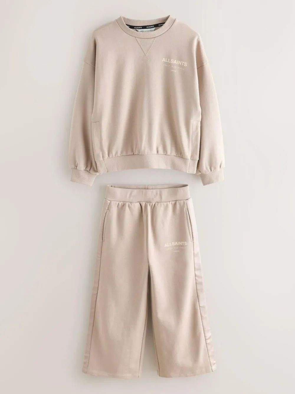 smALLSAINTS Pale Pink Underground Satin Panel Sweatshirt and Wide Leg Joggers Set^ Sweatshirts & Hoodies