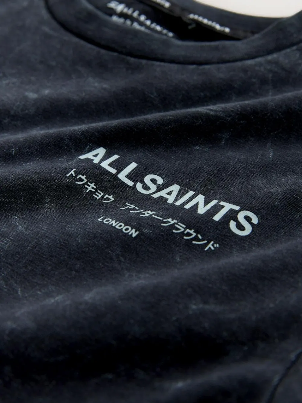 Outlet smALLSAINTS Washed Black Oversized Underground Crew Neck Cotton T-Shirt