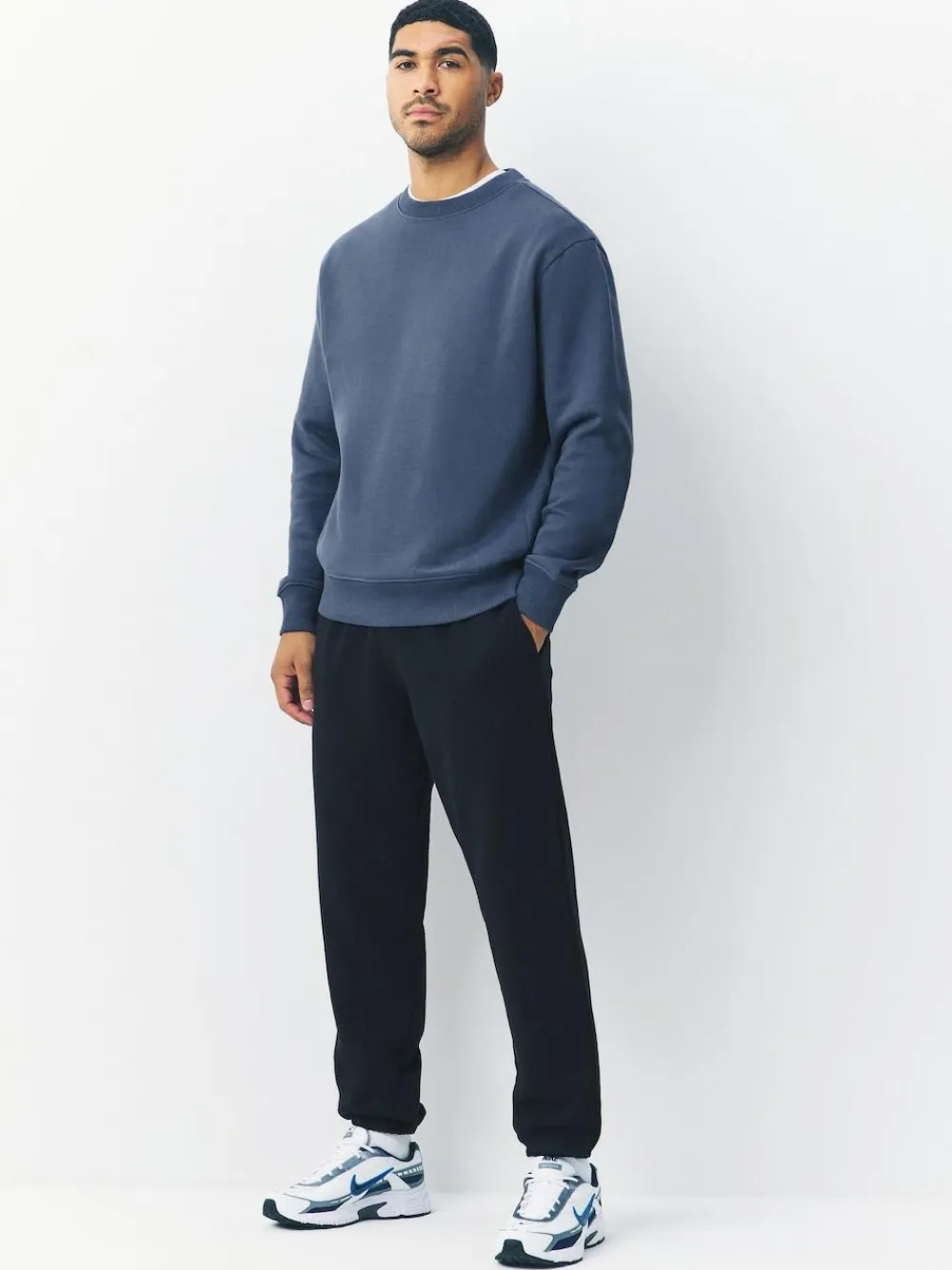 Next Steel Blue Regular Fit Heavyweight Cotton Rich Crew Neck Sweatshirt^ Sweatshirts & Hoodies|Sweatshirts & Hoodies