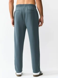 Next Steel Blue Straight Fit Relaxed Fit Brushback Heavyweight Joggers^ Joggers|Joggers