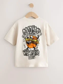 Hot Next Stone Cartoon Burger Relaxed Fit Short Sleeve Graphic T-Shirt (3-16yrs)