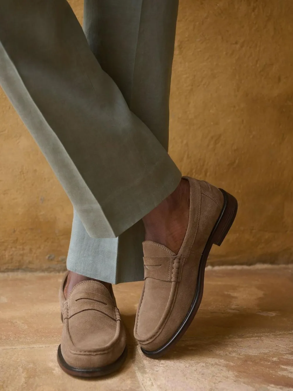 Next Standard Fit Suede Penny Loafers^ Shoes