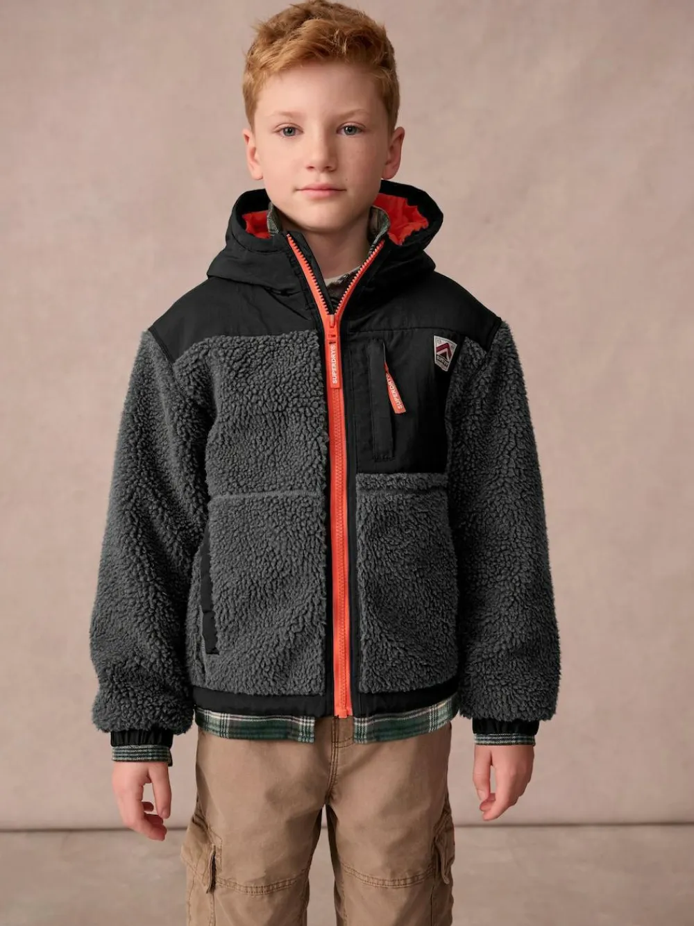 Superdry Black Borg Zip Through Jacket^BOY Coats, Jackets & Pramsuits|Coats, Jackets & Pramsuits