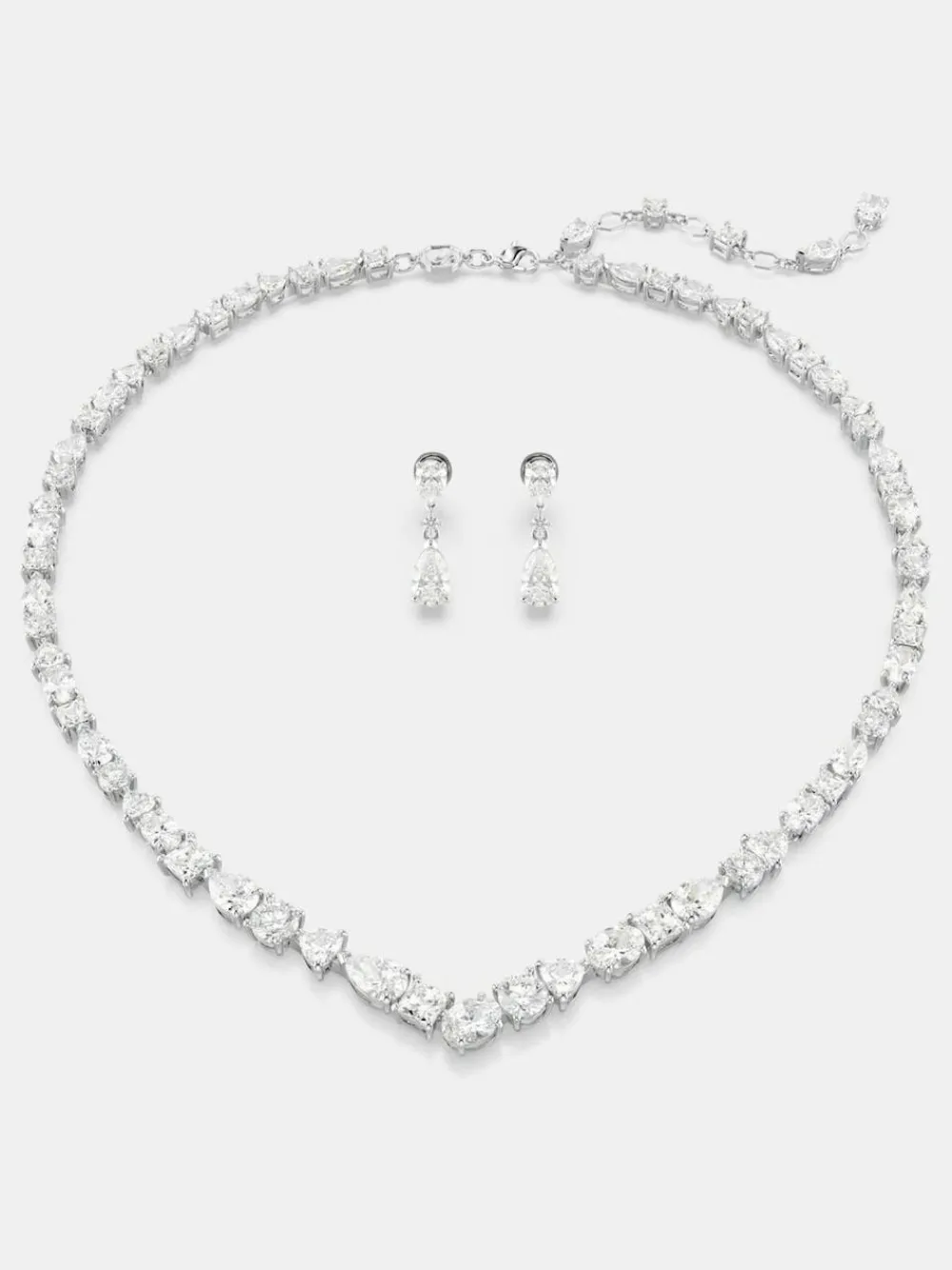Swarovski Silver Mesmera Mixed Cuts Rhodium Plated Jewellery Set^Women Jewellery