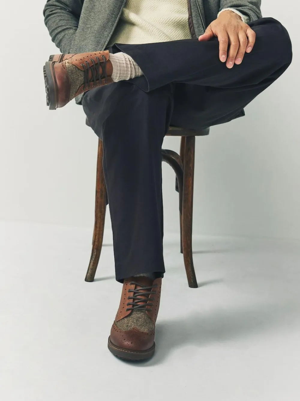 New Next Tan Brown Heritage Brogue Boots
