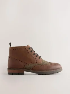 New Next Tan Brown Heritage Brogue Boots
