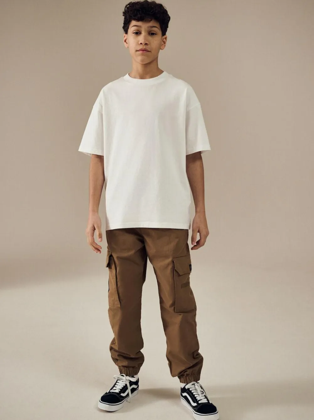 Next Tan Brown Loose Fit Cargo Trousers (3-16yrs)^BOY Joggers|Pants & Chinos