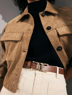 Next Regular Statement Buckle Leather Belt^Women Belts
