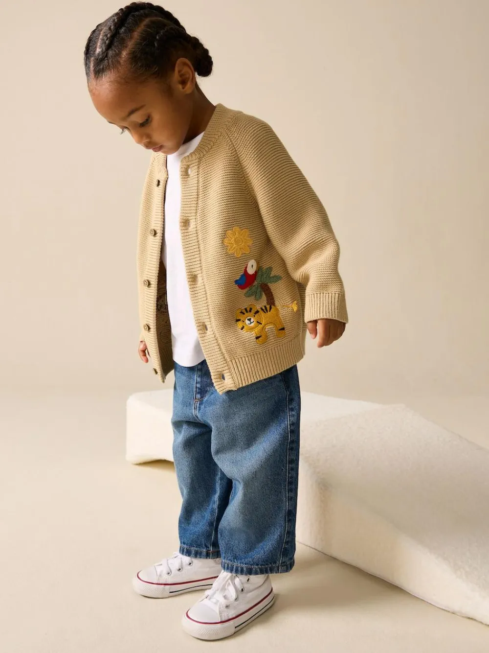 Next Tan Brown Safari Character Cardigan (3mths-7yrs)^BOY Knitwear|Knitwear
