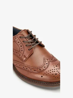 Next Standard Fit (F) Leather Laceup Brogue Shoes^BOY Occasionwear