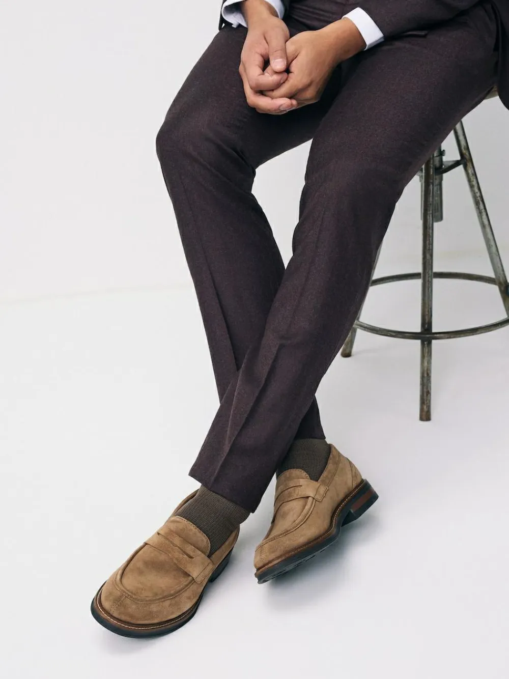 Discount Next Tan Brown Suede Penny Loafers