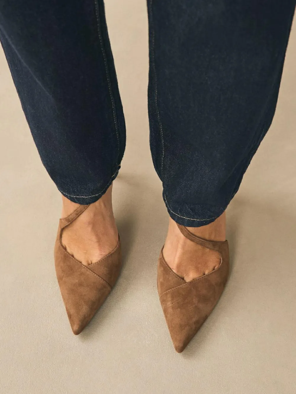 Next Premium Leather Asymmetric Court Heels^Women Heels