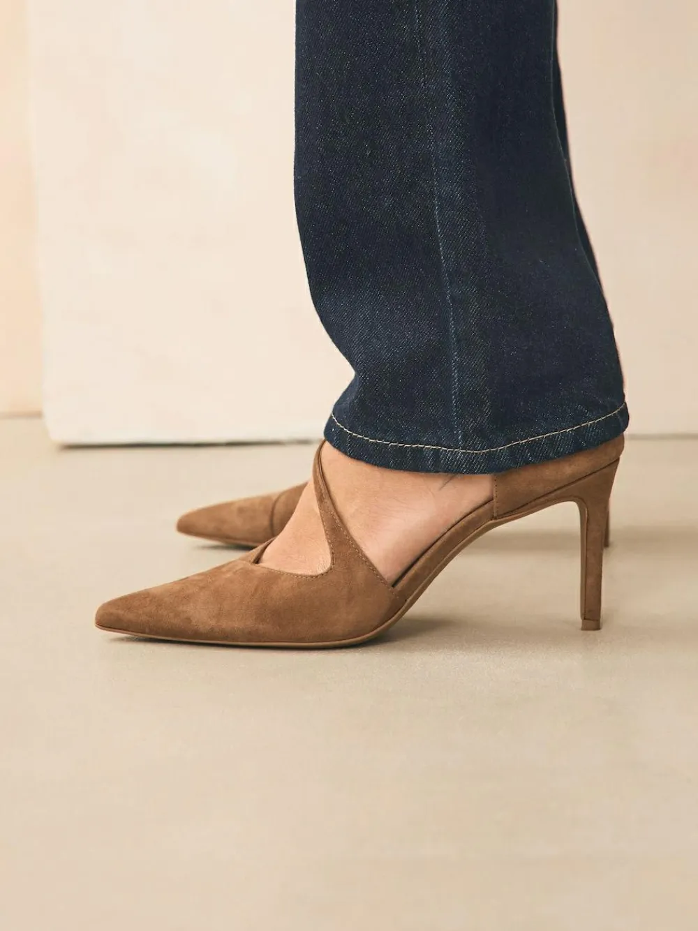 Next Premium Leather Asymmetric Court Heels^Women Heels