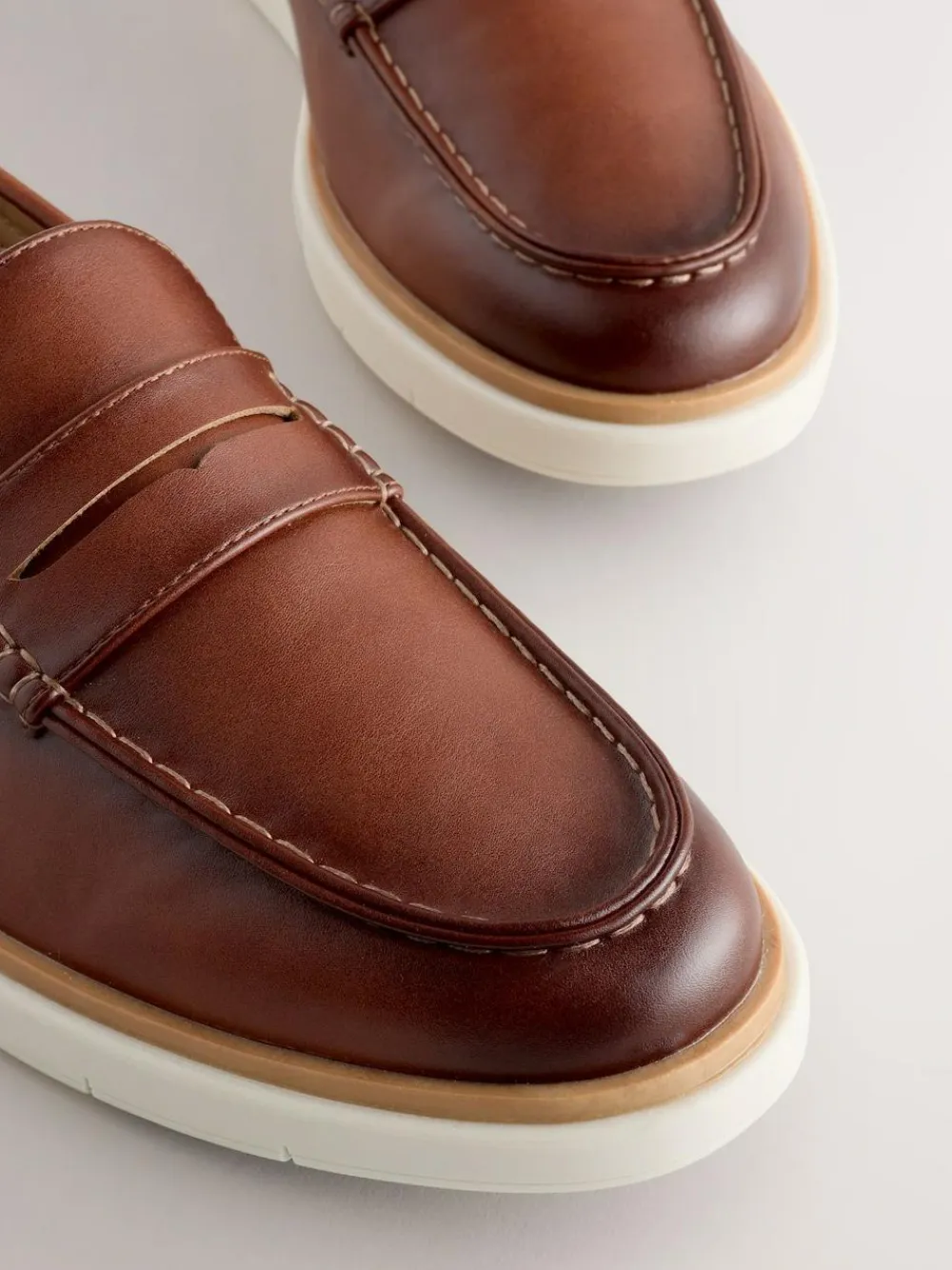 Online Next Wedge Loafers Tan Brown