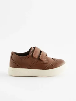 Next Wide Fit (G) Touch Fastening Brogue Shoes^BOY Shoes|Occasionwear