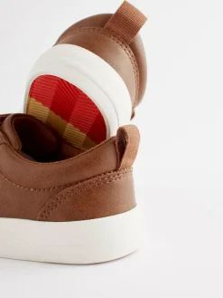 Best Next Wide Fit (G) Two Strap Touch Fastening Trainers Tan Brown