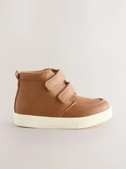 Best Next Wide Fit (G) Warm Lined Touch Fastening Boots Tan Brown