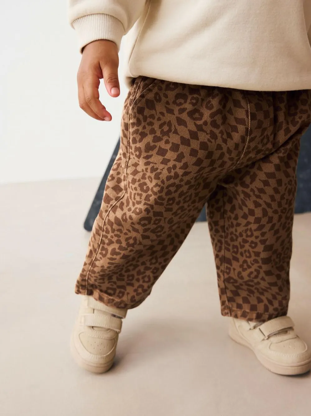 Next Tan Leopard Print Printed Pull On Wide Trousers (3mths-7yrs)^BOY Pants & Leggings|Joggers